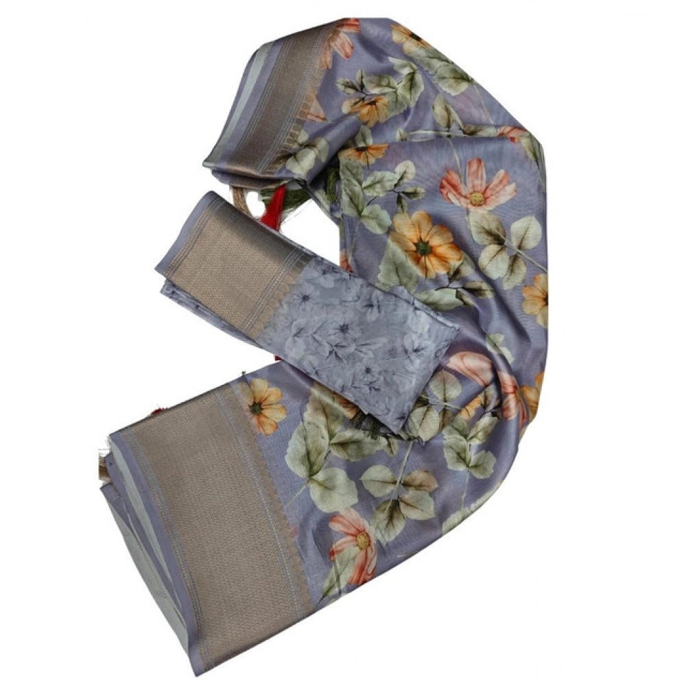Exclusive Women's Cotton Silk Floral Printed Saree With Blouse Piece