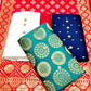 Trendy Three Tops Banarasi Silk Salwar Suit Dress Material