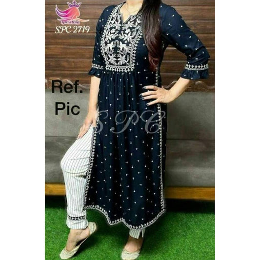 Fancy Rayon Embroidered kurta With Pant