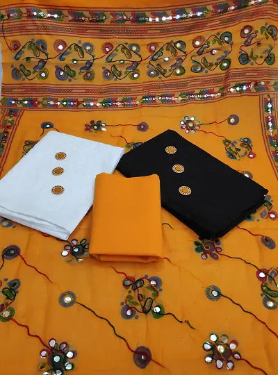 Graceful Two Tops Cotton Chikankari Salwar Suit Dress Material