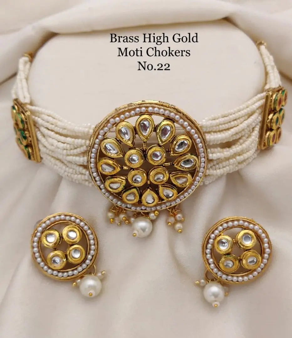 Trendy Brass Choker Jewellery Set