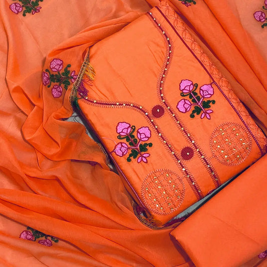 Sophisticated Cotton Embroidered Salwar Suit Dress Material
