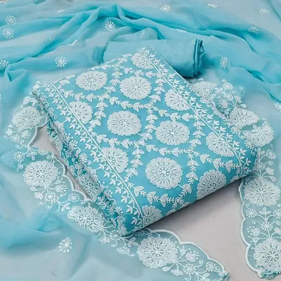 Appealing Shantoon Embroidered Salwar Suit Dress Material