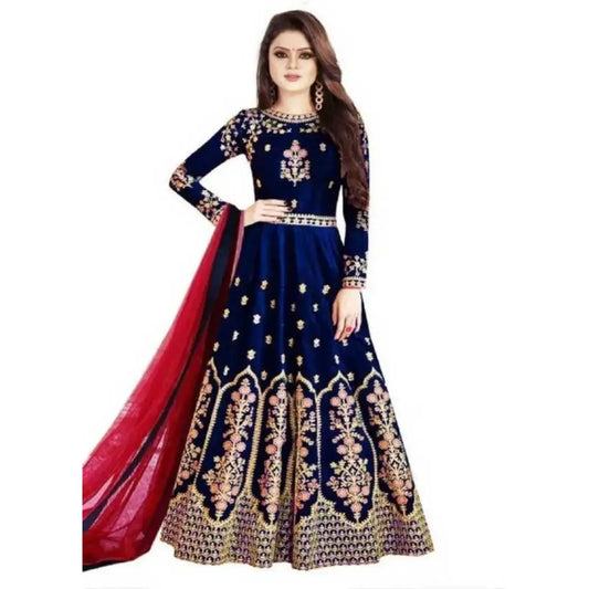 Classic Art Silk Embroidered Gown With Dupatta