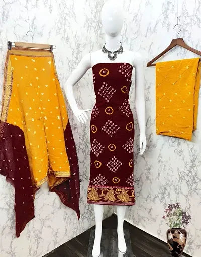 Fancy Cotton Bandhani Printed Salwar Suit Dress Material