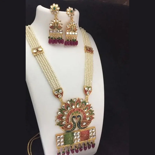 Precious Alloy Pearls Work Jewellery Set
