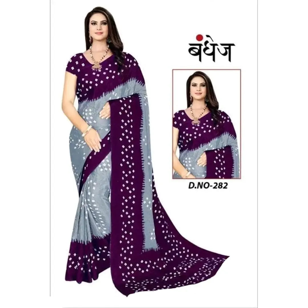 Astonishing Bandhani Georgette Printed Saree with blouse Piece