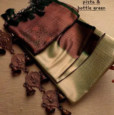 Partywear Kanjeevaram Silk Woven Design Saree with Blouse Piece