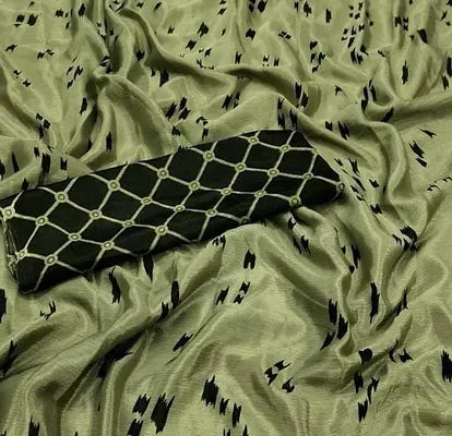 Sassy Crepe Silk Printed Saree with Blouse Piece
