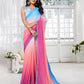 Glamorous Georgette Lace Border Saree with Blouse Piece