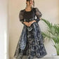 Twinkling Organza Gown With Dupatta
