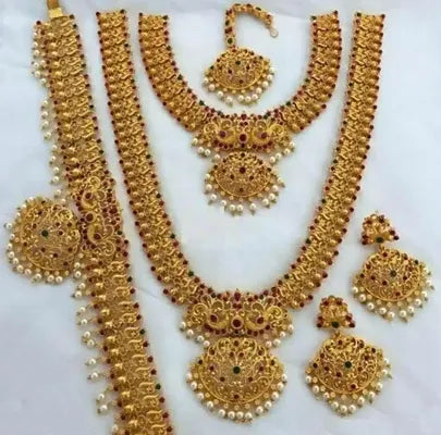 Traditional Gold Plated Alloy Bridal Jewellery Set