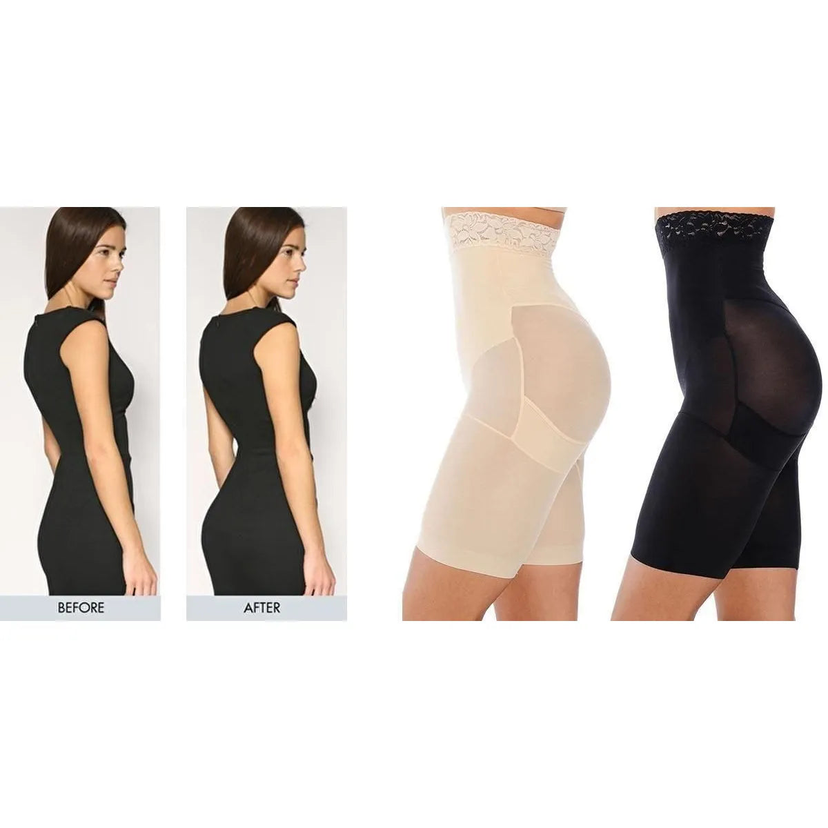 Body 4-in-1 Shaper - Quick Slim Shape Wear Tummy, Back, Thighs, Hips - Effective Seamless Tummy Tucker