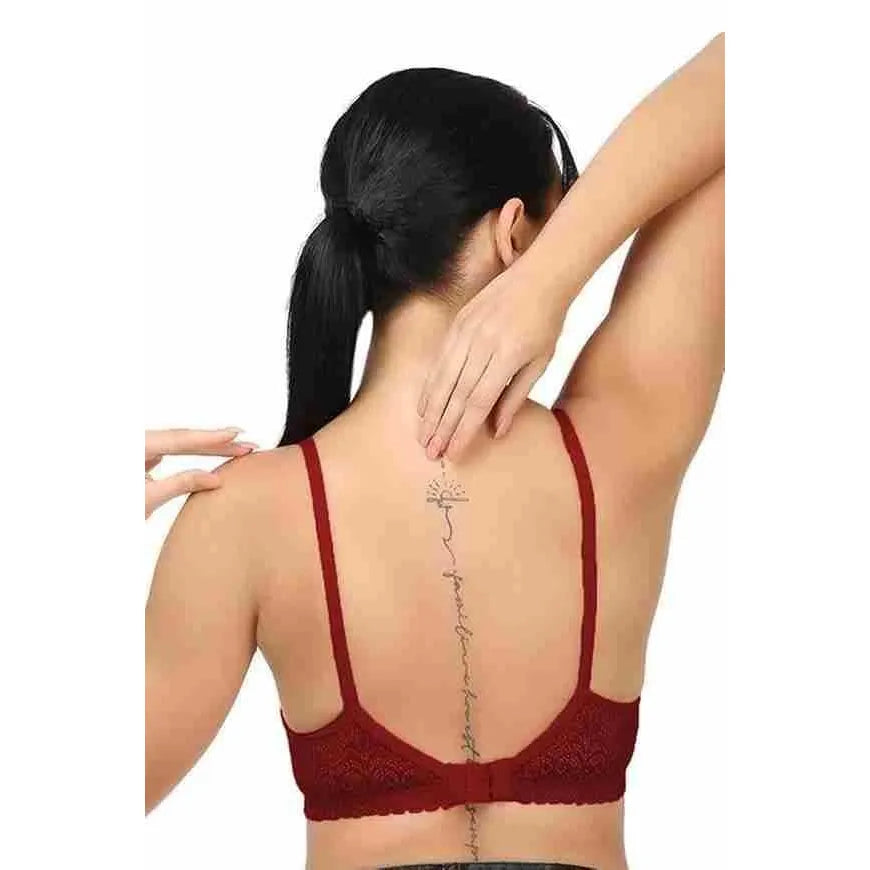 Women's Full Coverage Non-Padded Net Bra (Pack of 2)