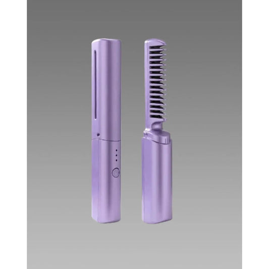 Portable Mini Hair Straightener Cordless Rechargeable Mini Adjustable Hair Straightener Hot Comb