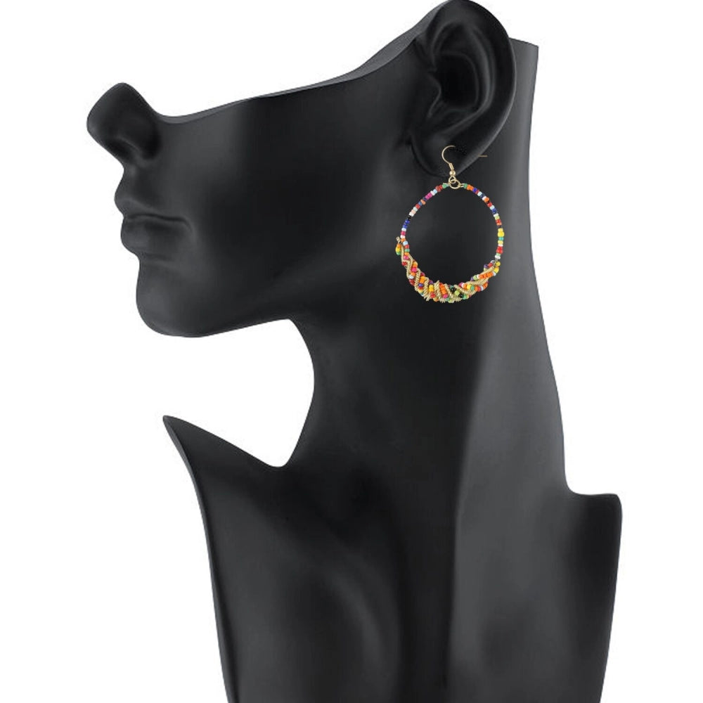 Stylish Alloy Designer Hanging Beads Earrings