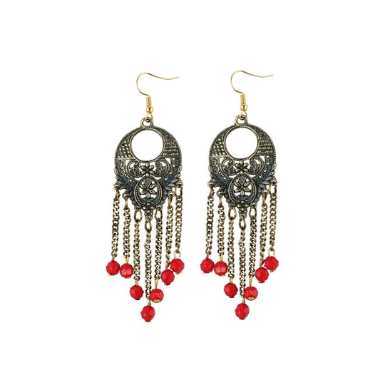 Stylish Gold Plated Designer Hanging Beads Earrings