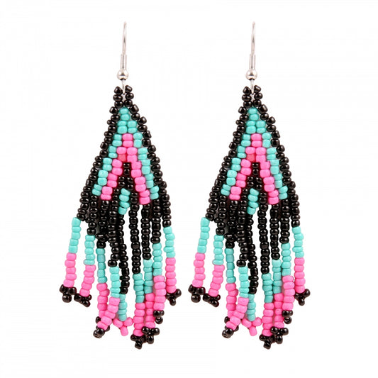Stylish Alloy Beads Hook Dangler Hanging Earrings
