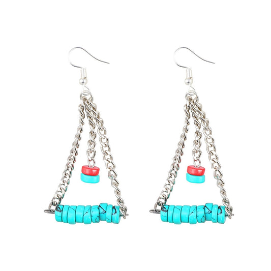 Stylish Silver Plated Beads Hook Dangler Hanging Earrings