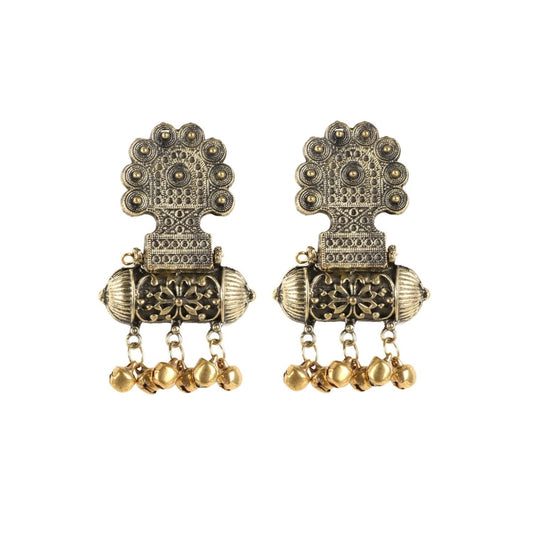 Stylish Gold Plated Hook Dangler Hanging Afgani Earrings