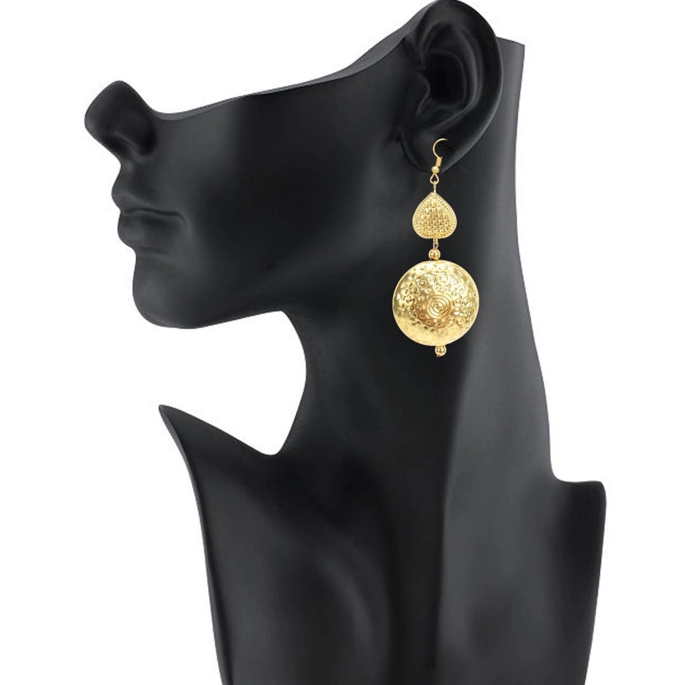 Stylish Gold Plated Hook Dangler Hanging Earrings