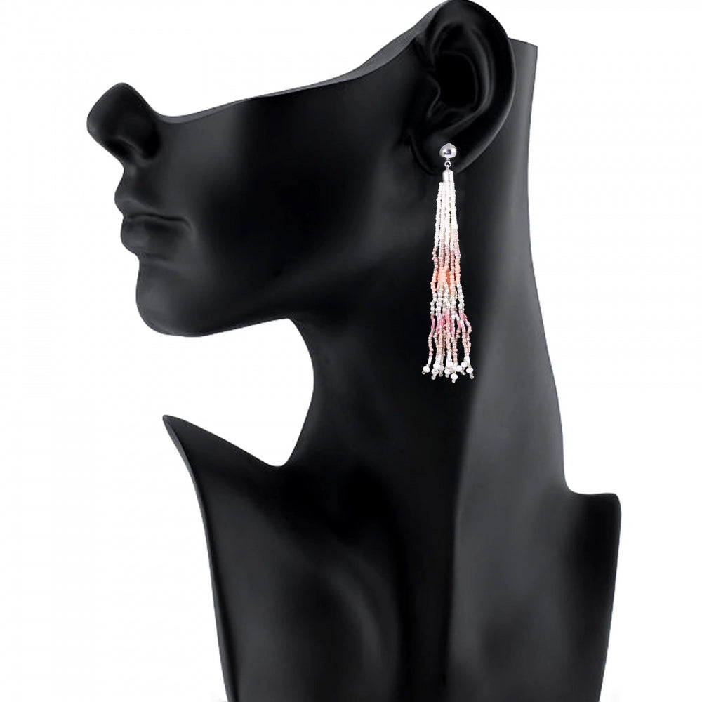 Stylish Alloy Beads Hook Dangler Hanging Thread Earrings