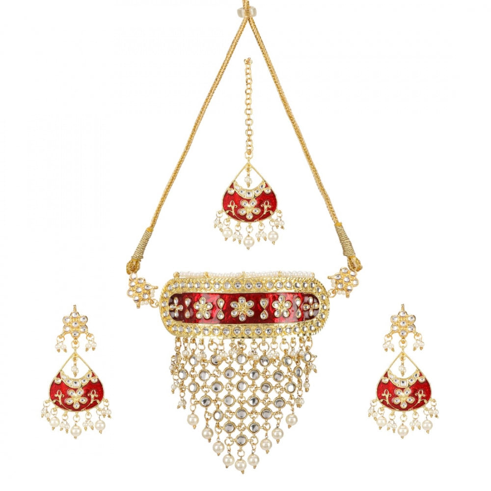 Designer Elegant Style Traditional Gold Plated Kundan Necklace Set