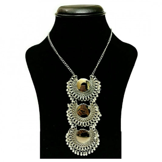 Designer Oxidized Silver Afgani Necklace