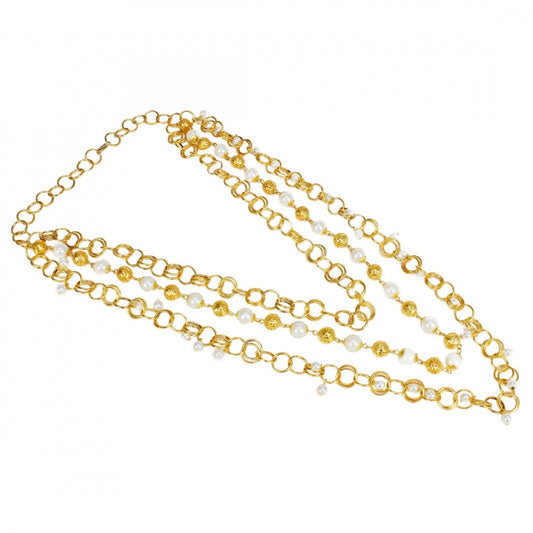 Pearl Mala Multi Layer Daily Wear Gold Plated Chain