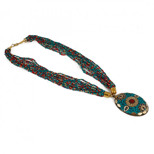 Multicolour Tibetan Style Beads Necklace