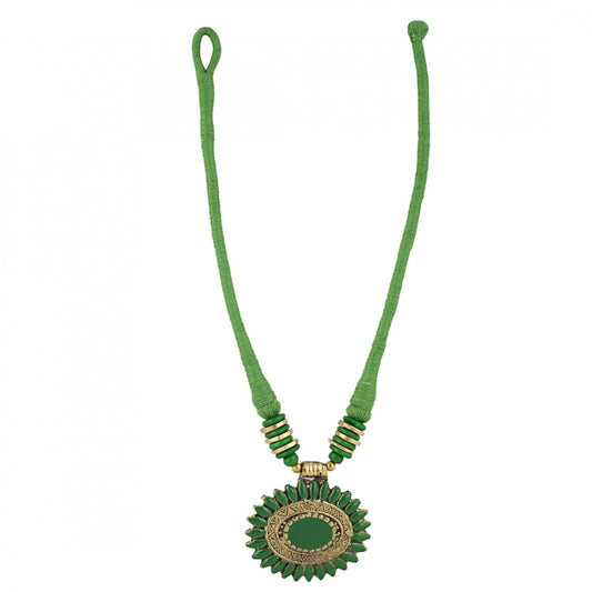Green Color Designer Tibetan Style Fashion Necklace
