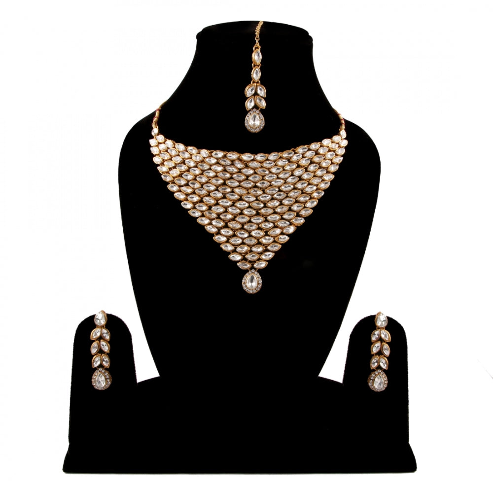 Traditional Gold Plated Kundan Necklace Set