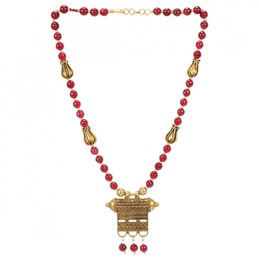 Designer Premium High Grade Stylish Maroon Beads Necklace
