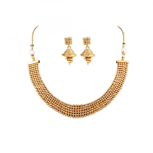 Designer Traditional Copper Gold Plated Traditional Necklace Set