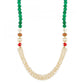 Designer Handmade Tulsi Mala and Red Stone Beads Necklace