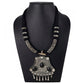 High Finished Black Beads and Oxidized Silver Pendant Designer Necklace