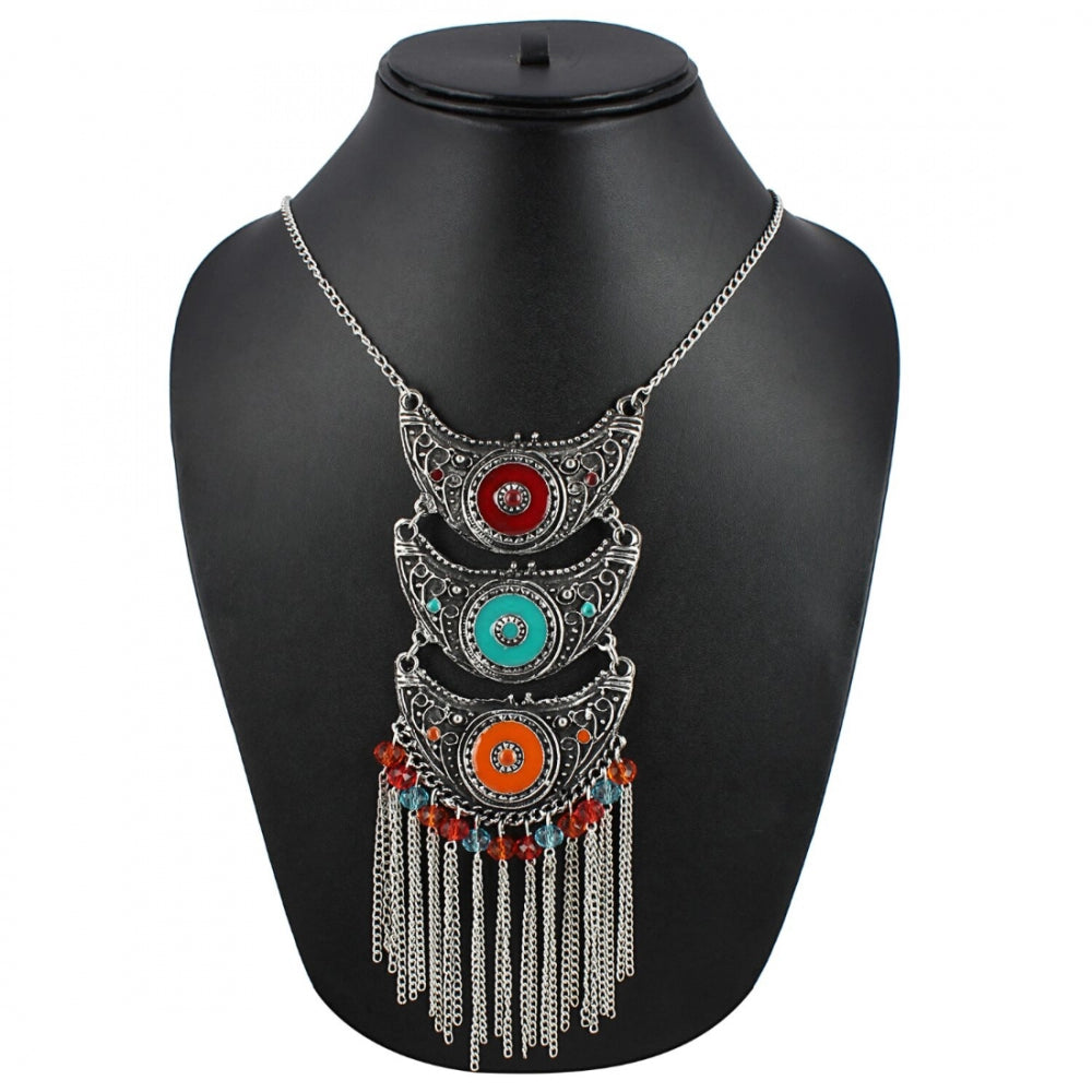 Designer Black and Silver Metal Necklace