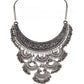 Antique Silver Half Moon Designed Tassel Necklace Set