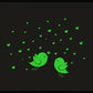 Beautiful Green Birds And Star Radium Wall Sticker
