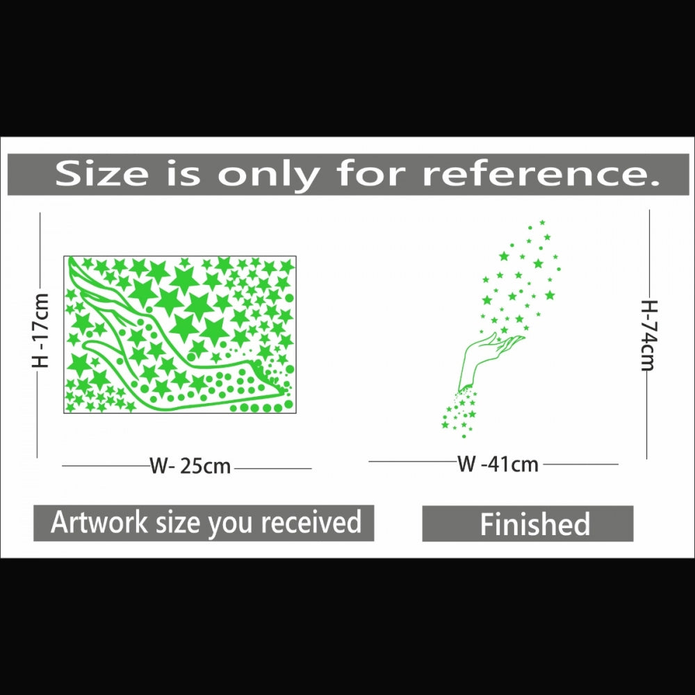 Pretty Green Galaxy Of Stars Radium Wall Sticker