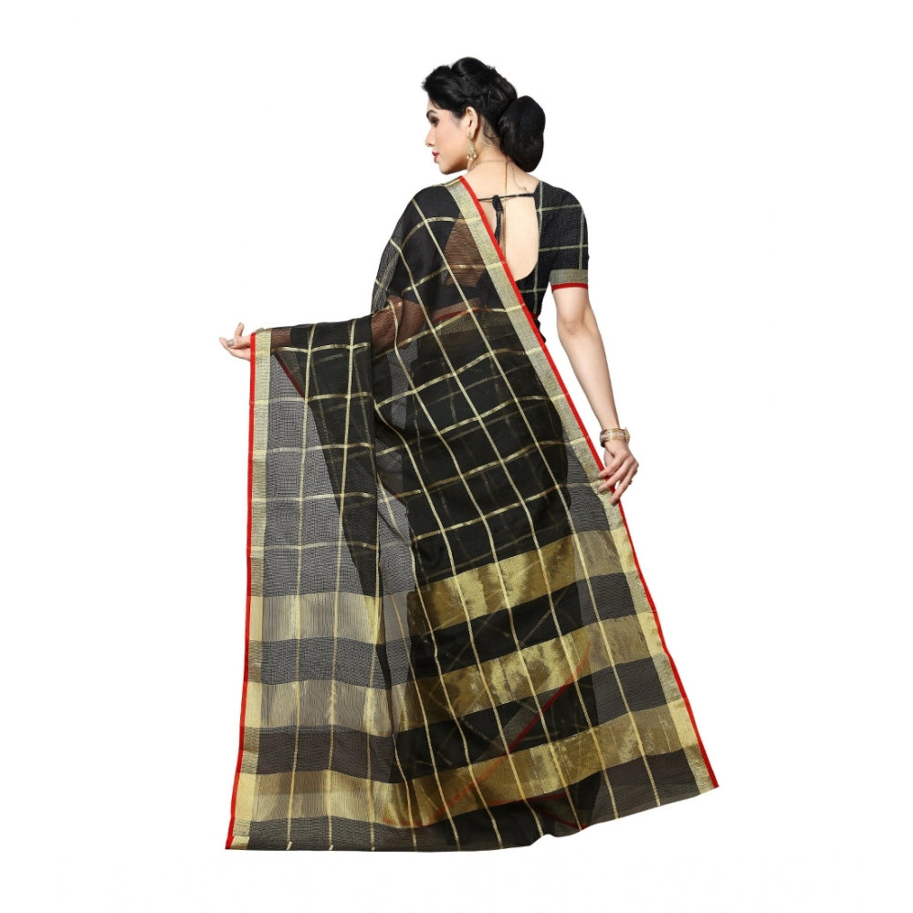 Attractive Kota Doria Cotton Saree With Blouse piece