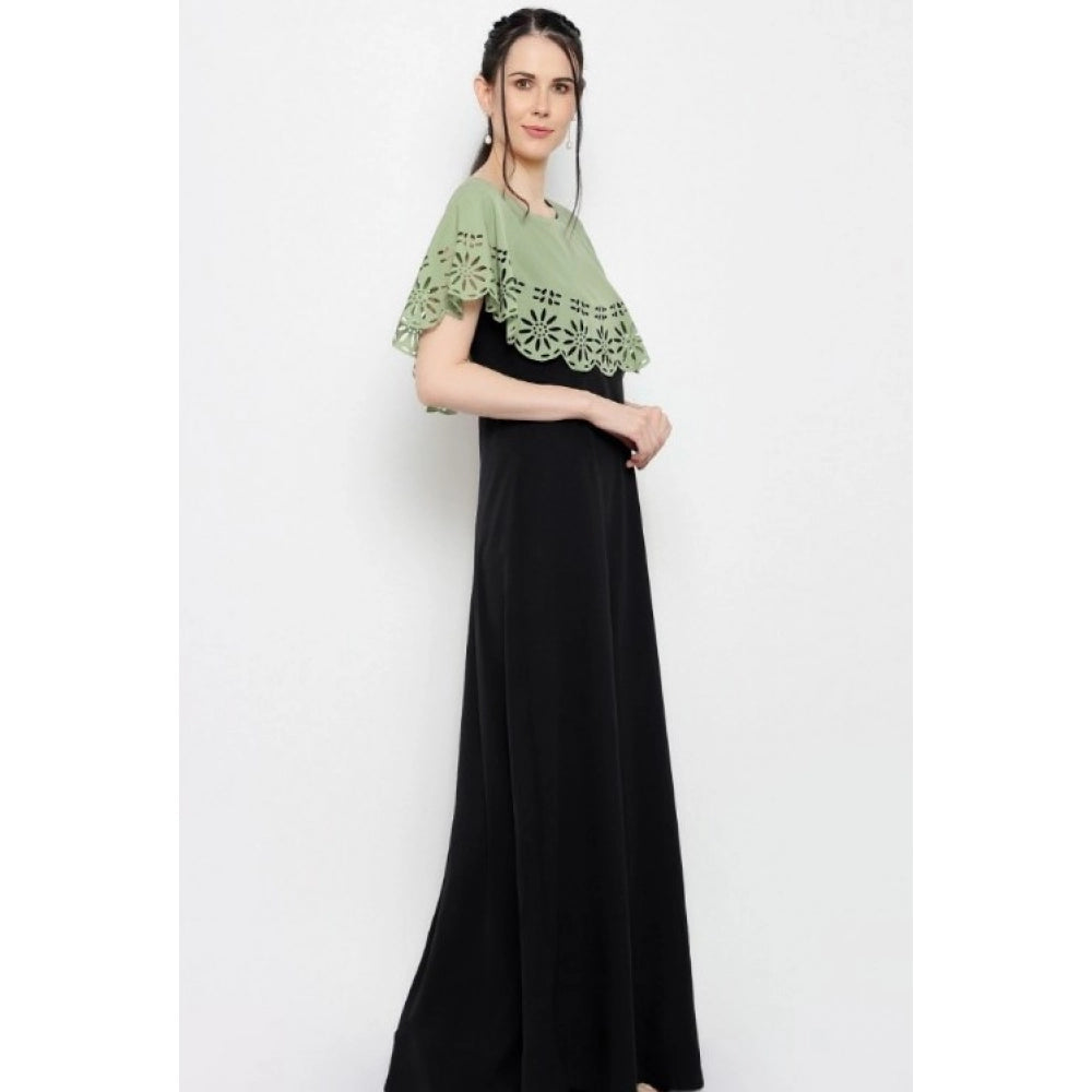 Gorgeous Crepe Solid Sleeveless Full Length Gown
