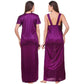 Satin 2 PCs Set of Nighty And Wrap Gown with Half Sleeve