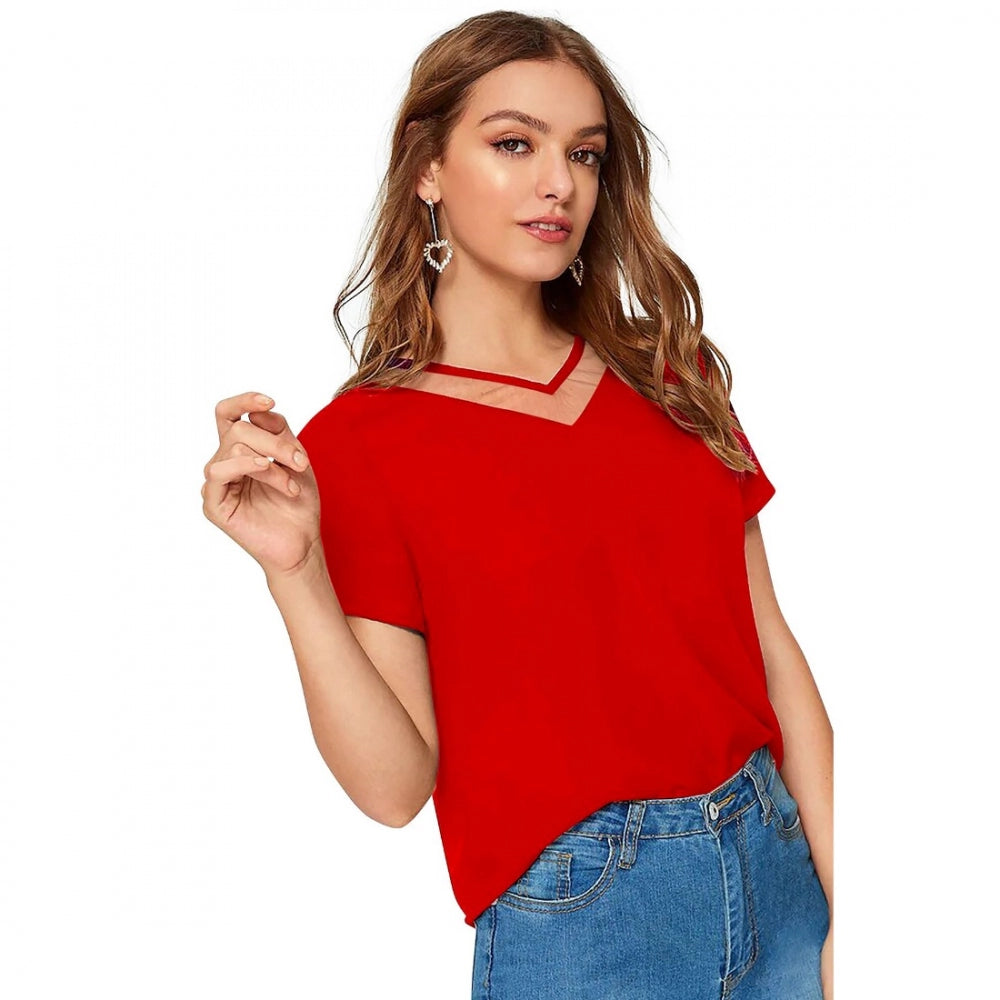 Voguish Polyester Knitting Western Wear T Shirt