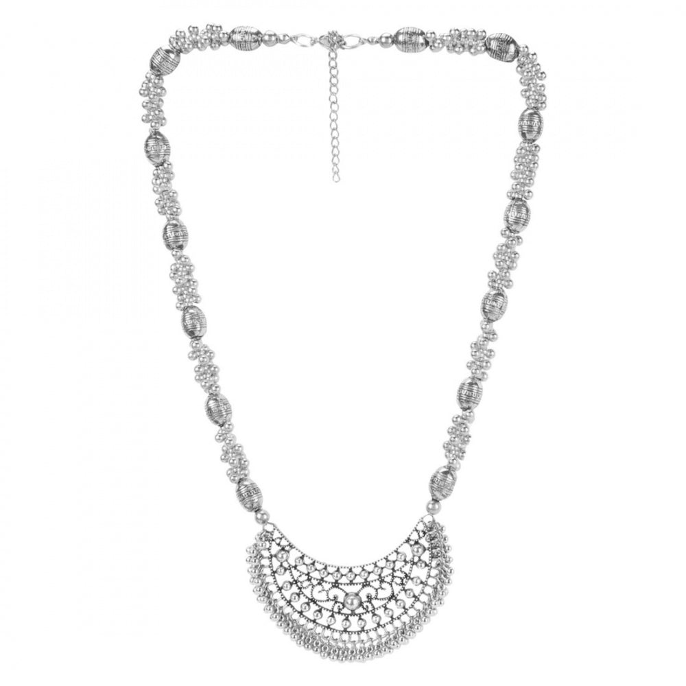 Glamorous Oxidized Silver Necklace