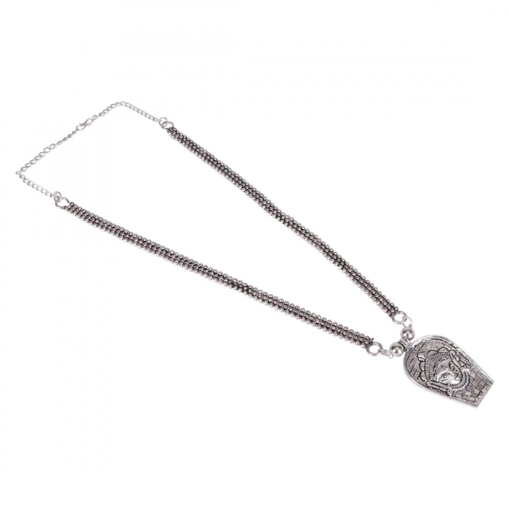 Glamorous German Silver Oxidised Plated Tribal Necklace