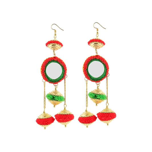 Glamorous Pom Pom Gold plated Hook Dangler Hanging Fashion Earring