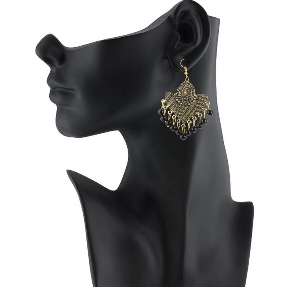 Glamorous Gold Plated Hook Dangler Hanging Beadsen Earring