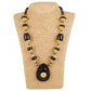 Glamorous Designer Dark Brown and Golden Beads South Style Necklace
