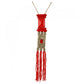 Glamorous Red and Golden Designer Tibetan Style Beads Necklace
